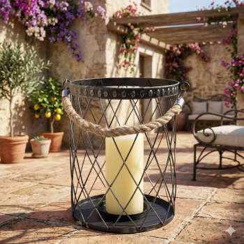 Zauberhafte Laterne Miranda groß aus Metall ca. 30 cm - Gartendekoration